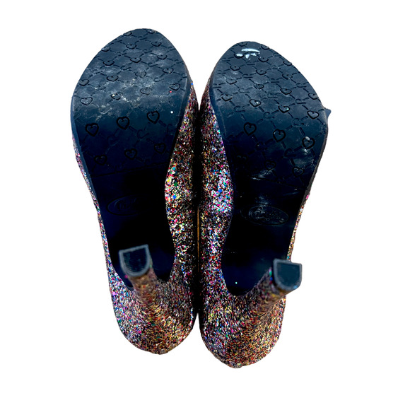 Womens Candies Cayunnis Multi Color Glitter Peep Toe Stilettos Size: 7 M - Picture 5 of 5